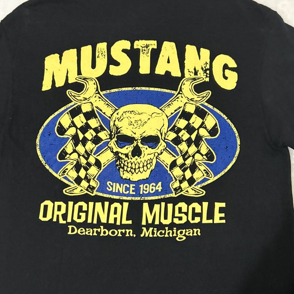 Ford Mustang Black T-Shirt Burnout After Burnout Size Medium Dearborn Michigan